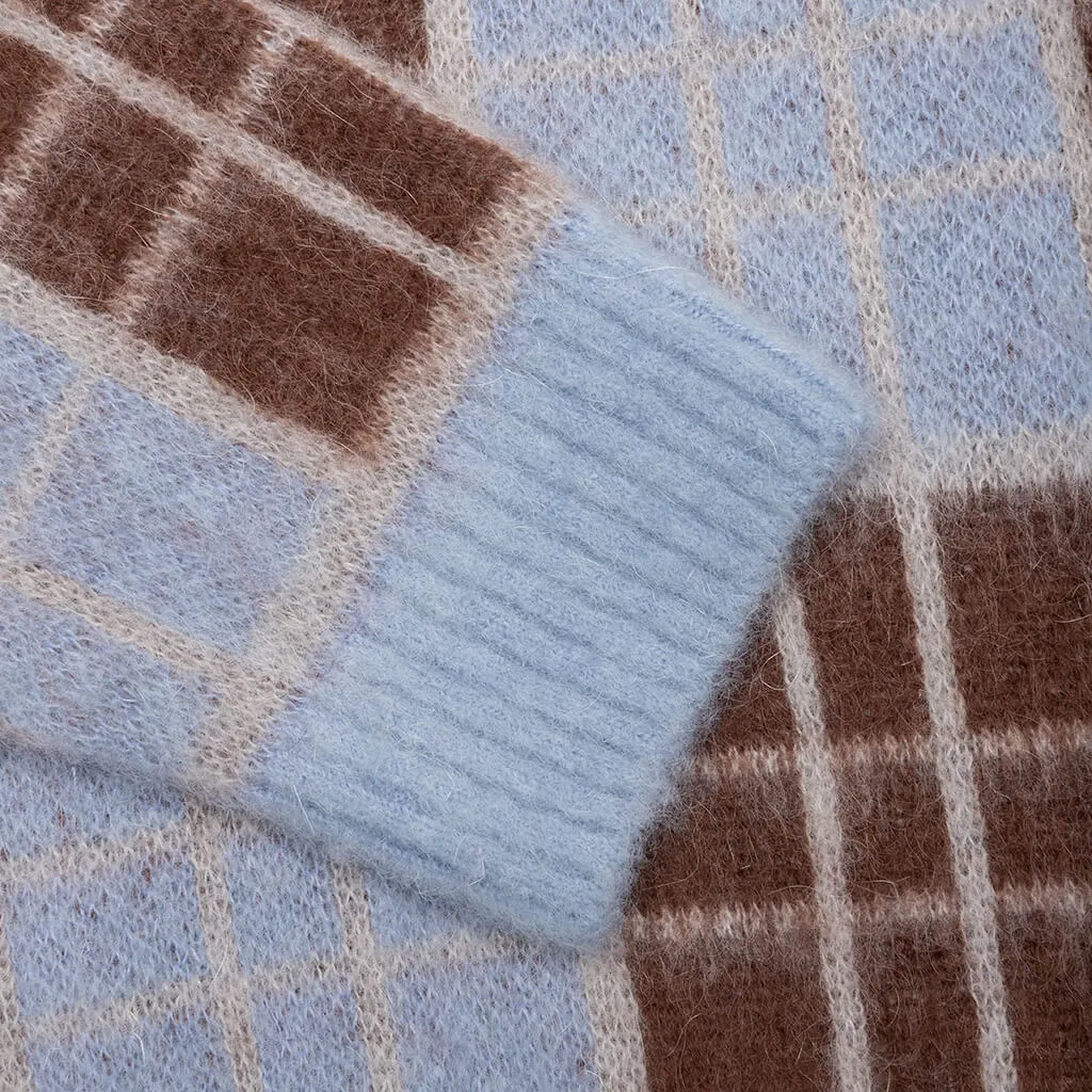 Checked Mohair Sweater - Blue