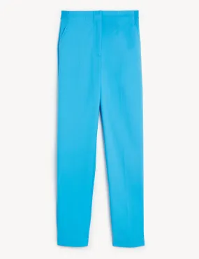 Cotton Blend Slim Fit Ankle Grazer Trousers