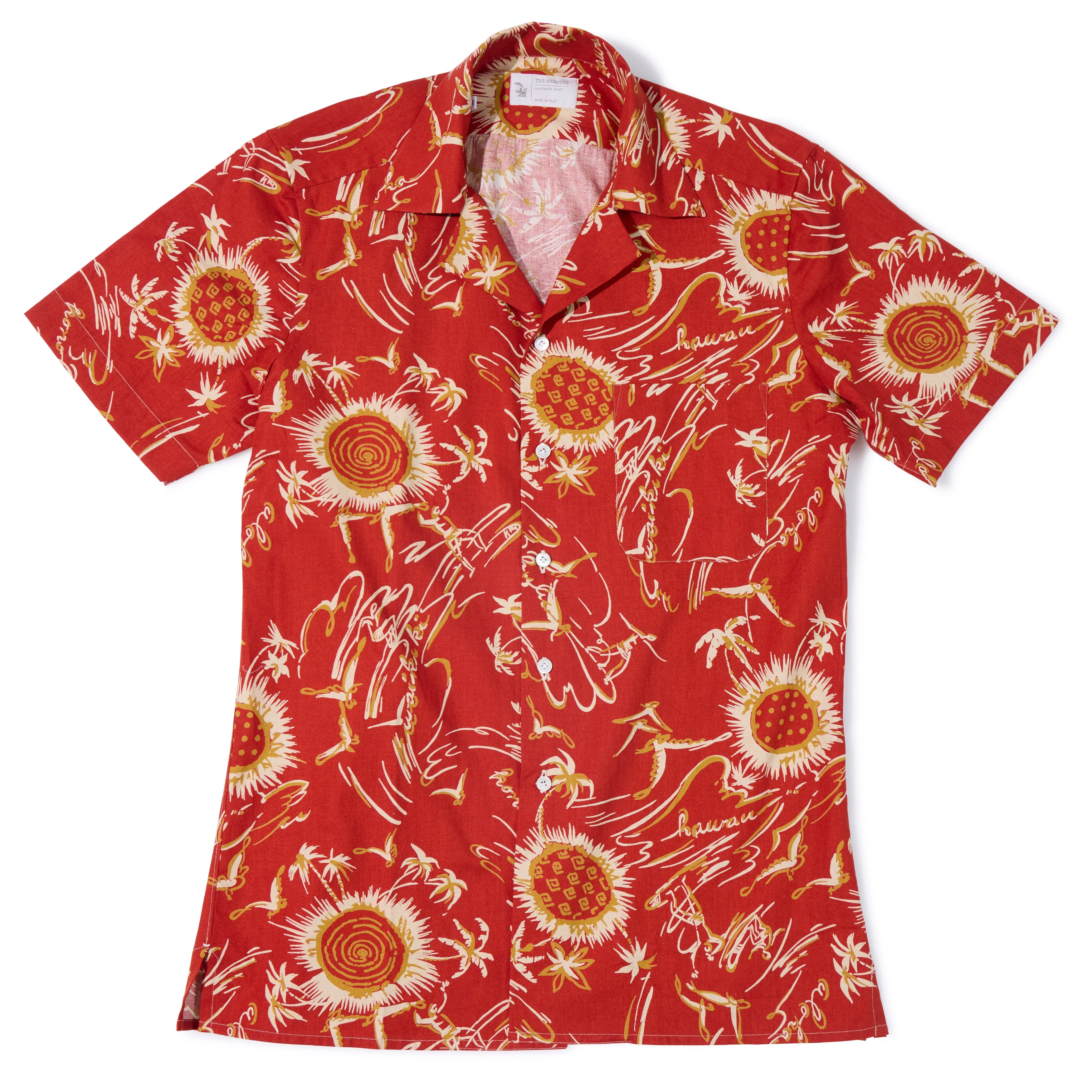 Cotton Palm Tree Print Summer Shirt