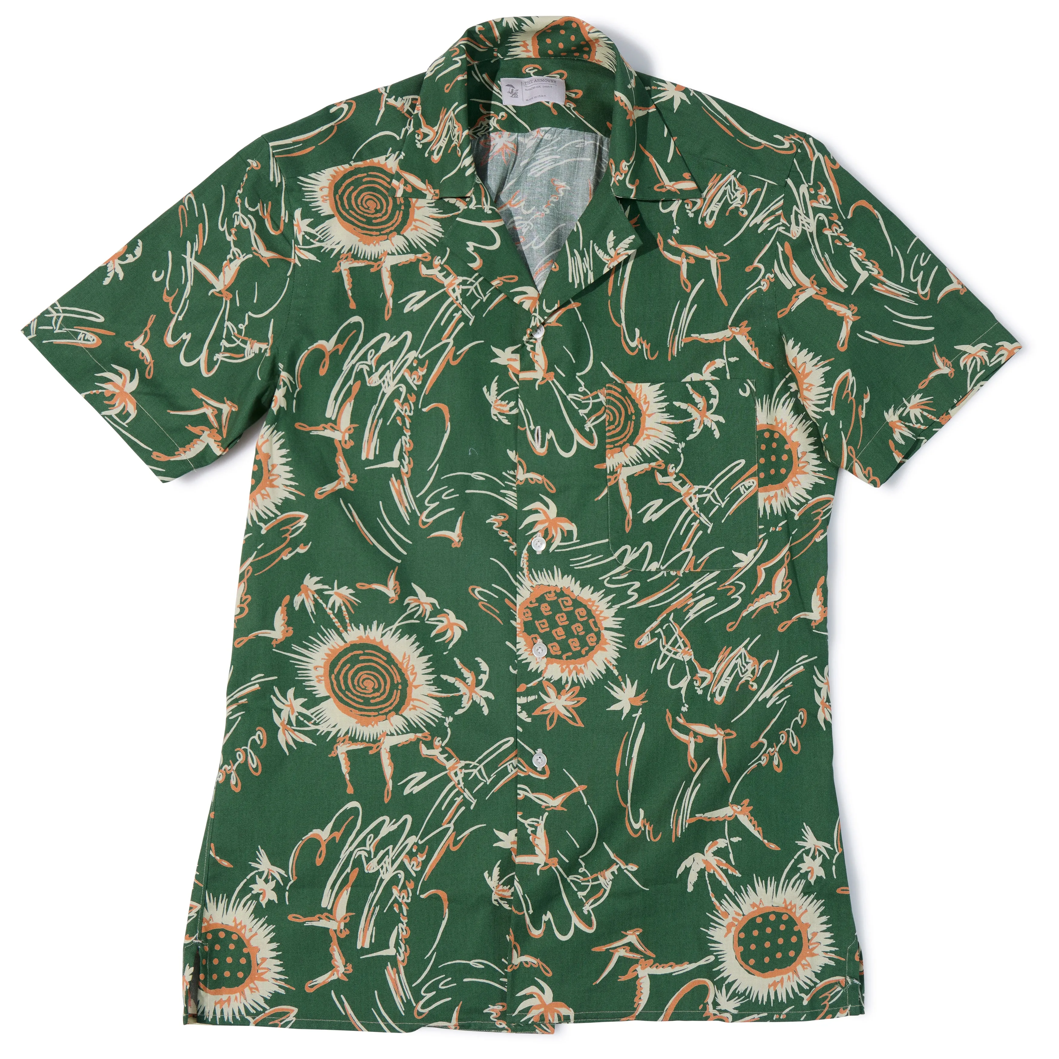 Cotton Palm Tree Print Summer Shirt