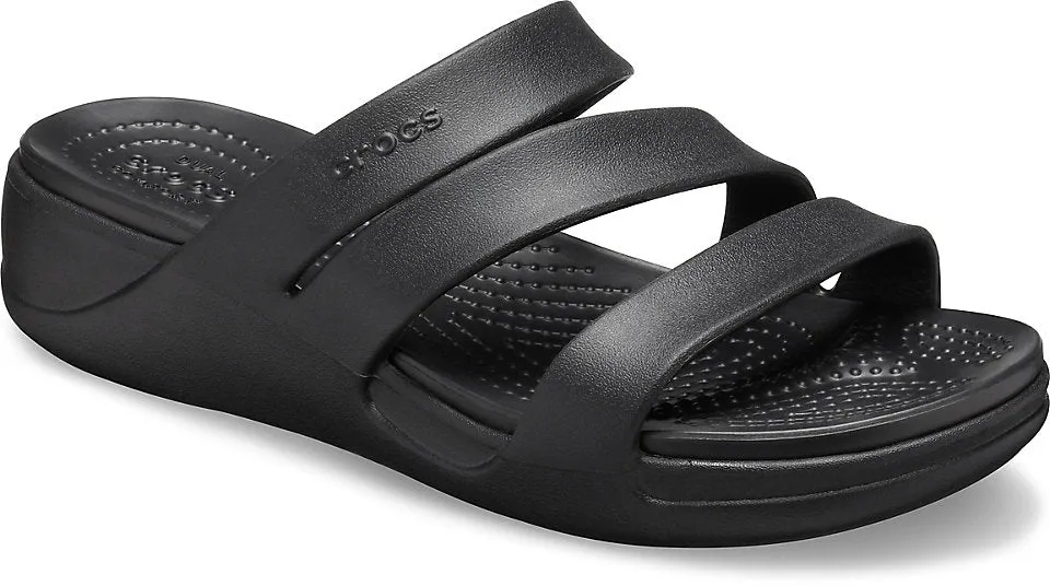 Crocs Monterey Strappy Wedge Black