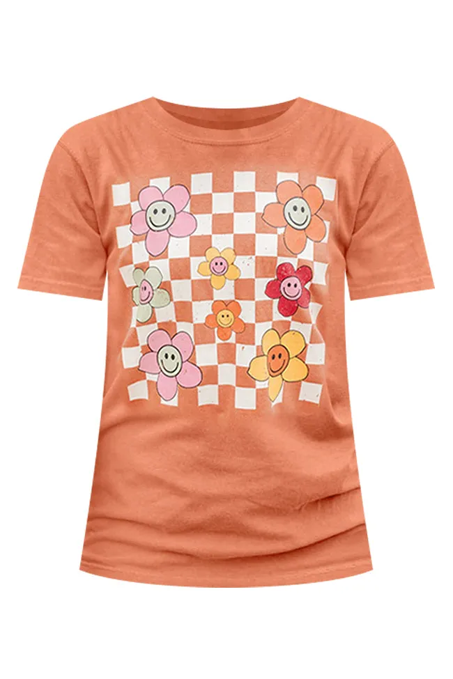 Daisy Checkered Fall Rust Comfort Colors Graphic Tee DOORBUSTER