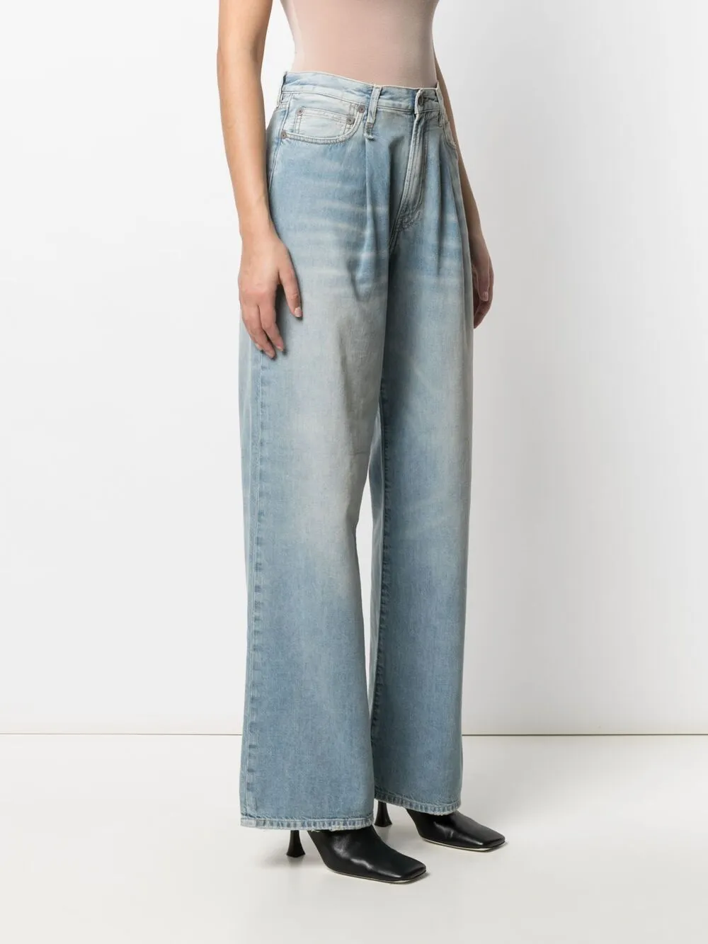 DAMON PLEATED WIDE-LEG DENIMS 897 LEN BLU