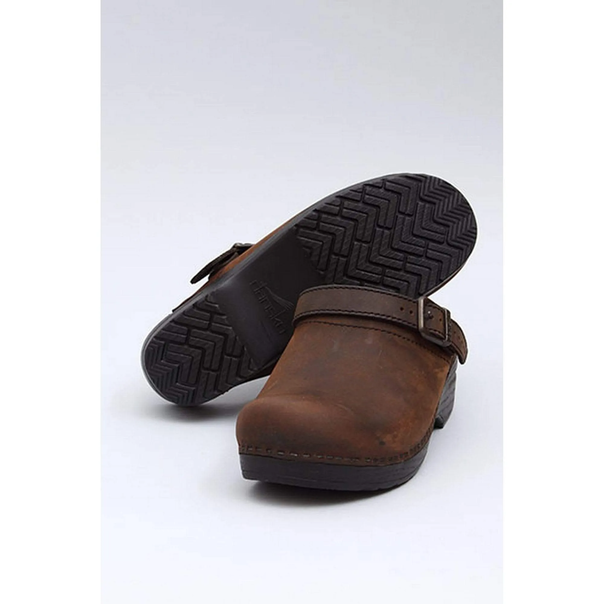 DANSKO Ingrid Oiled Leather Open Back Clogs