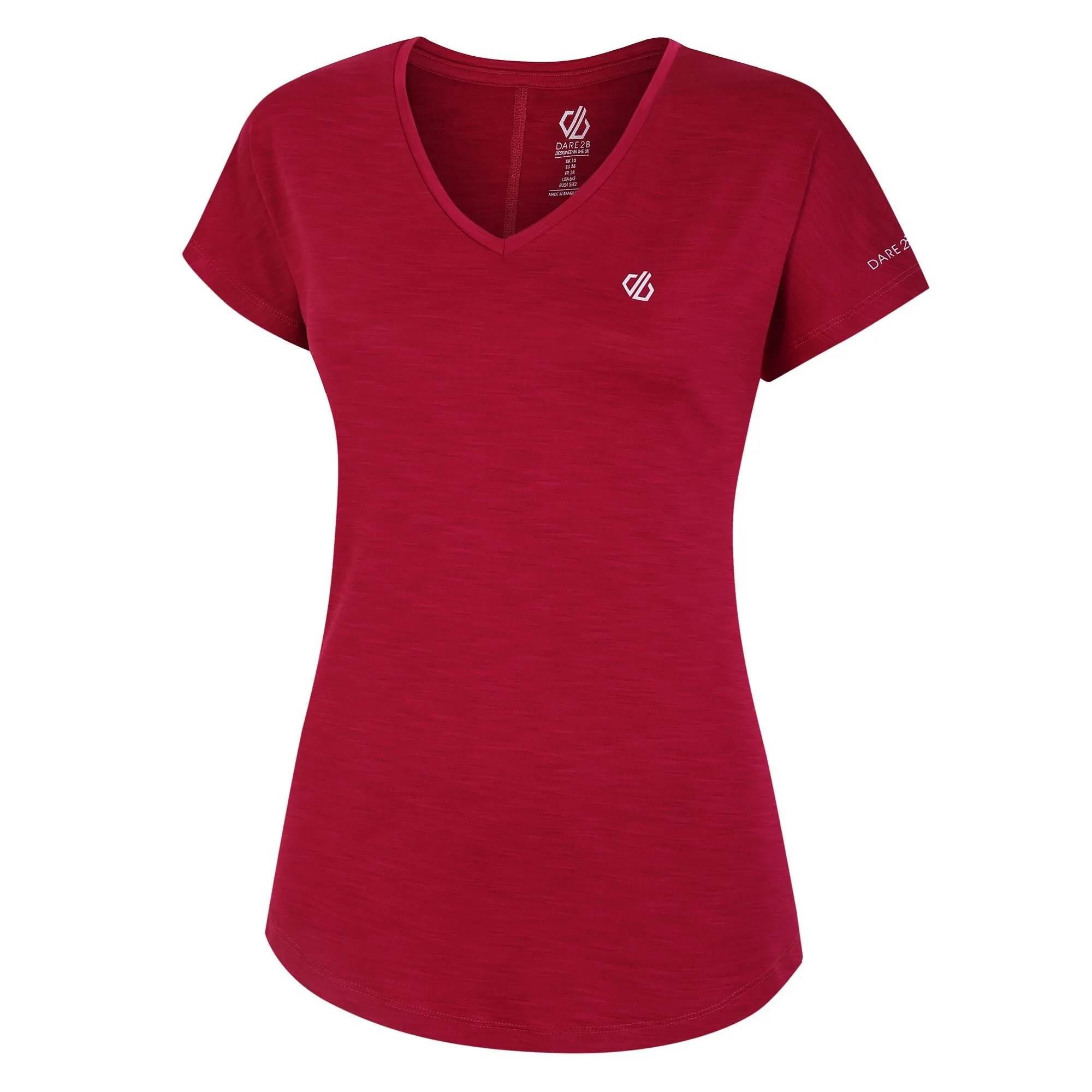 Dare2b Ladies Lightweight Wicking Vigilant Tee-PINK BERRY