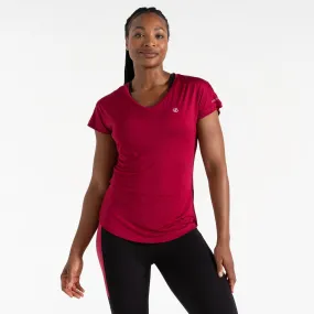 Dare2b Ladies Lightweight Wicking Vigilant Tee-PINK BERRY