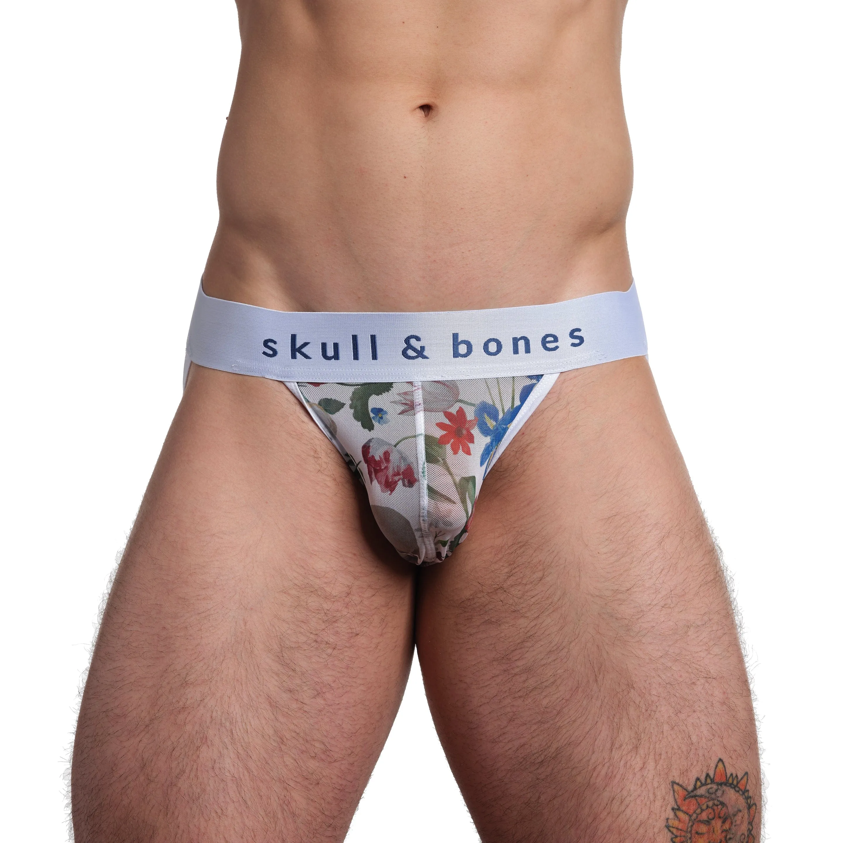 Dutch Floral Mesh Jock White