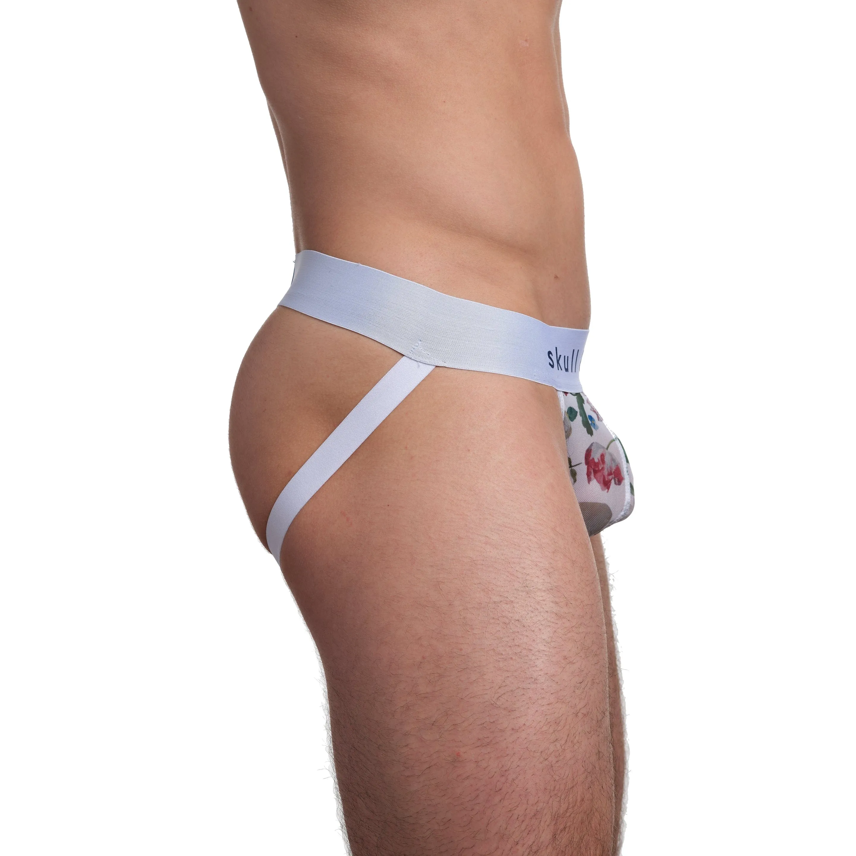 Dutch Floral Mesh Jock White