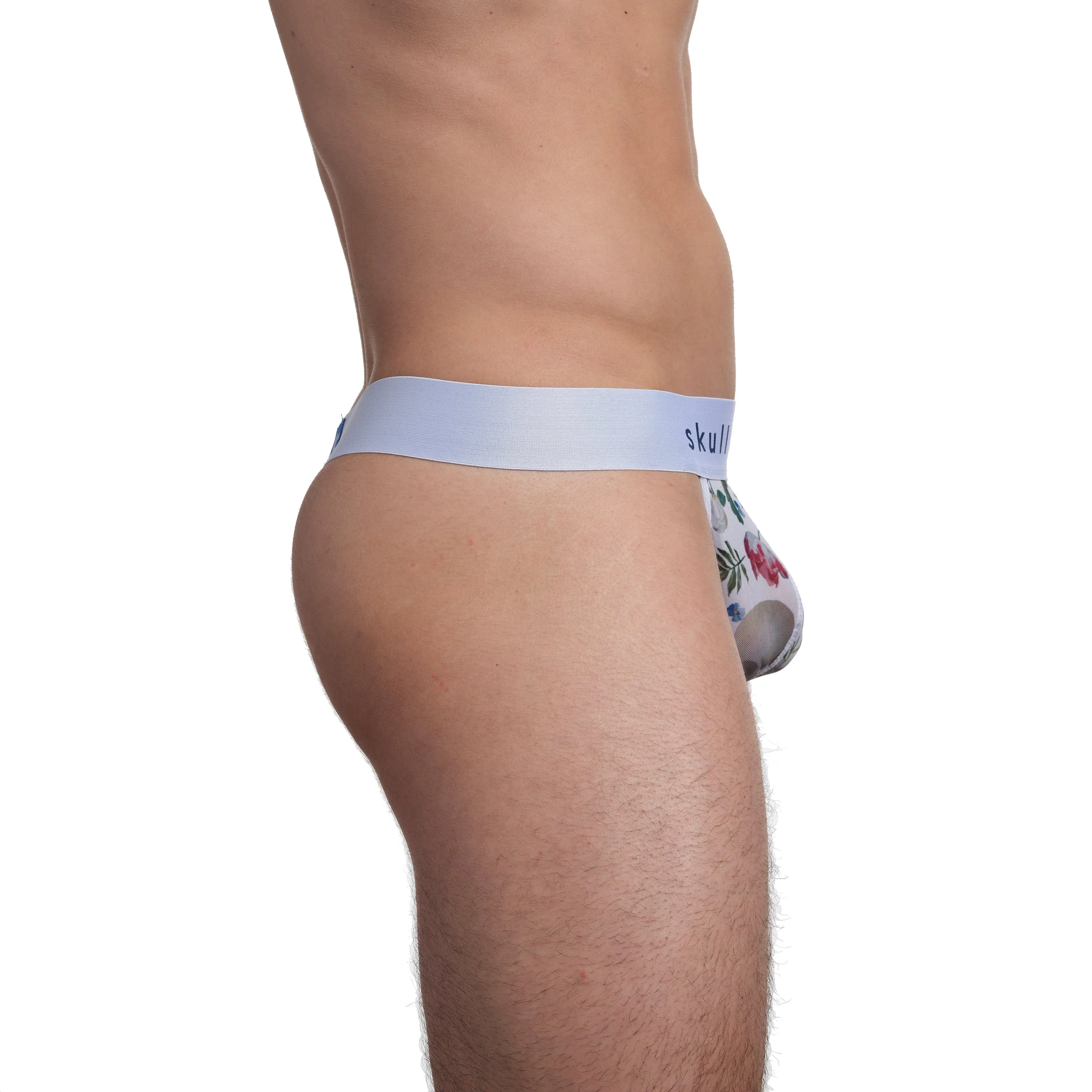 Dutch Floral Mesh Thong White