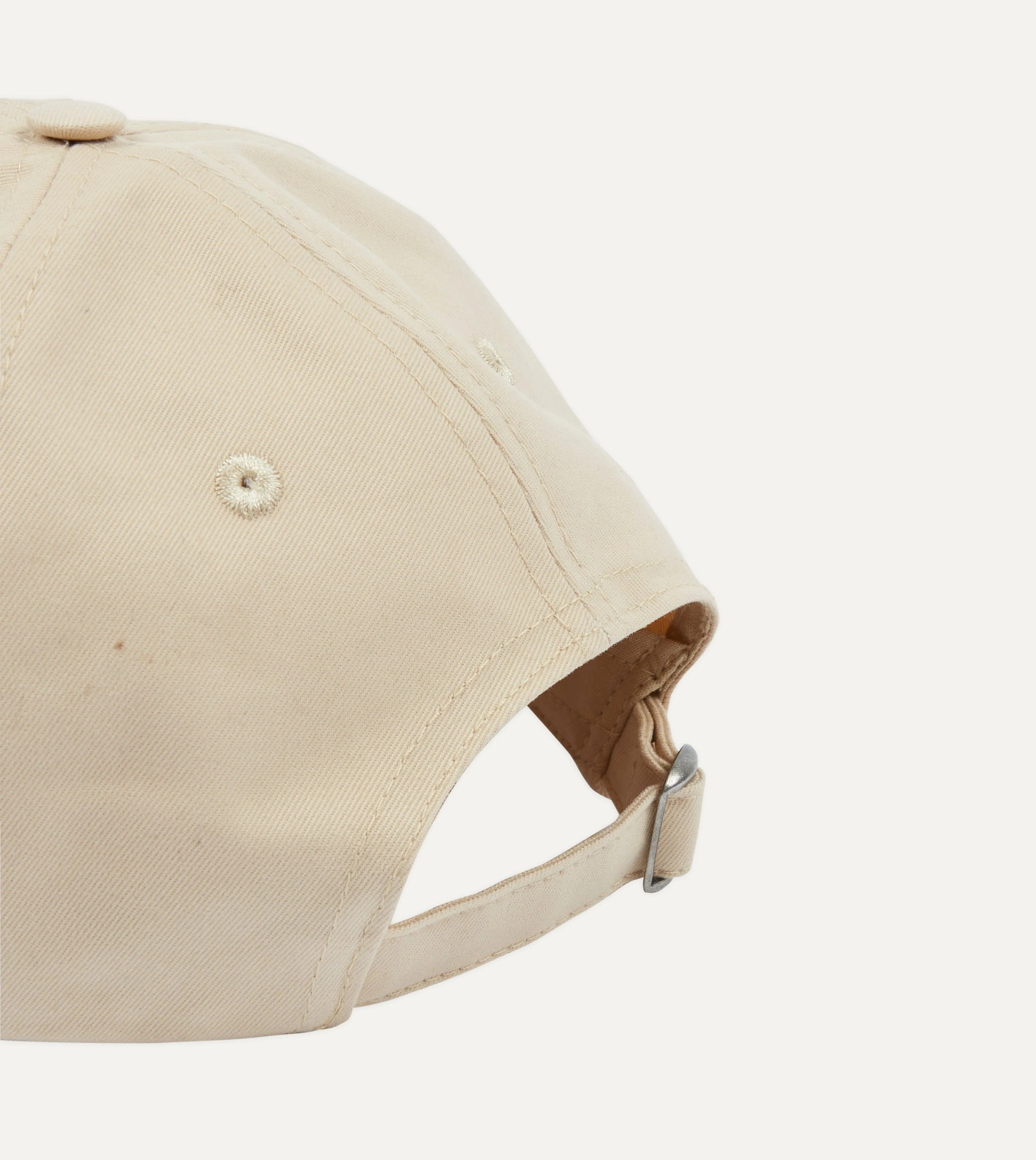 Ecru Chainstitch 'D' Oysters Cotton Twill Baseball Cap