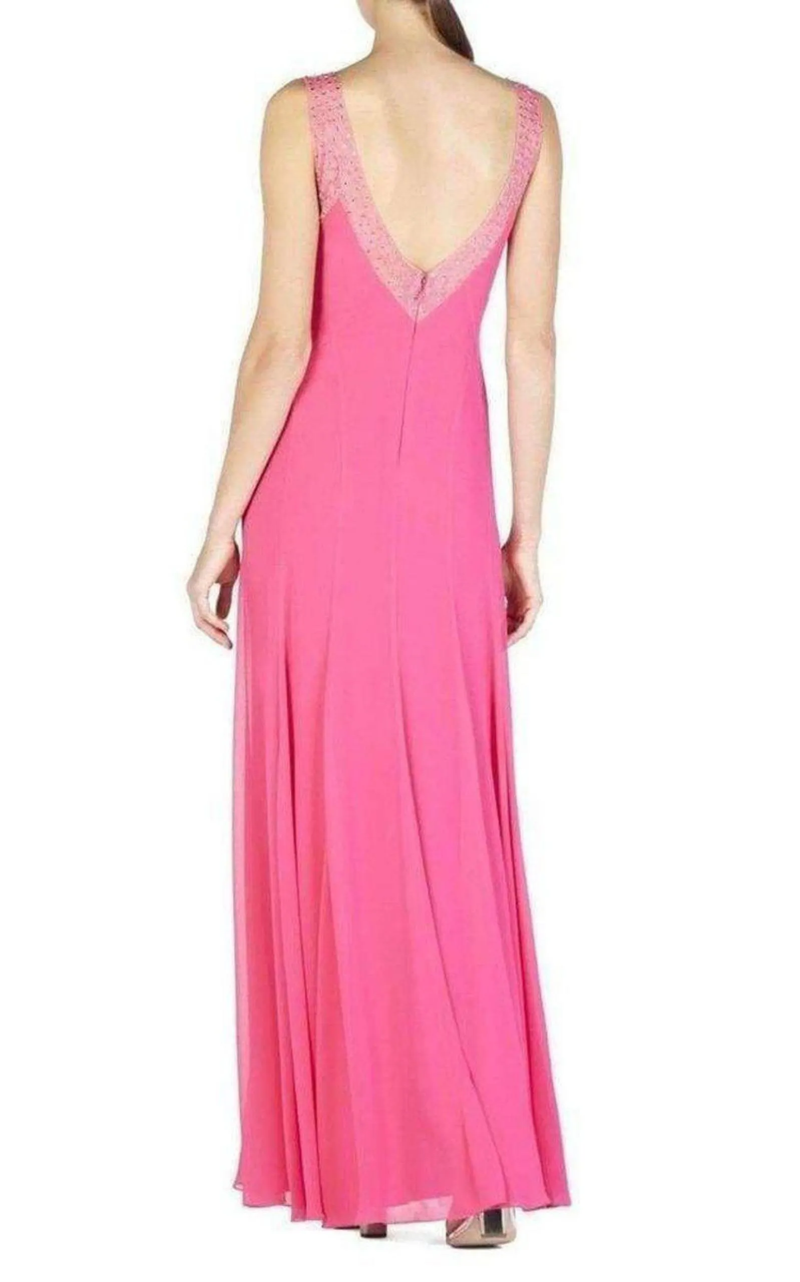 Embellished Plunging V-Neck Gown