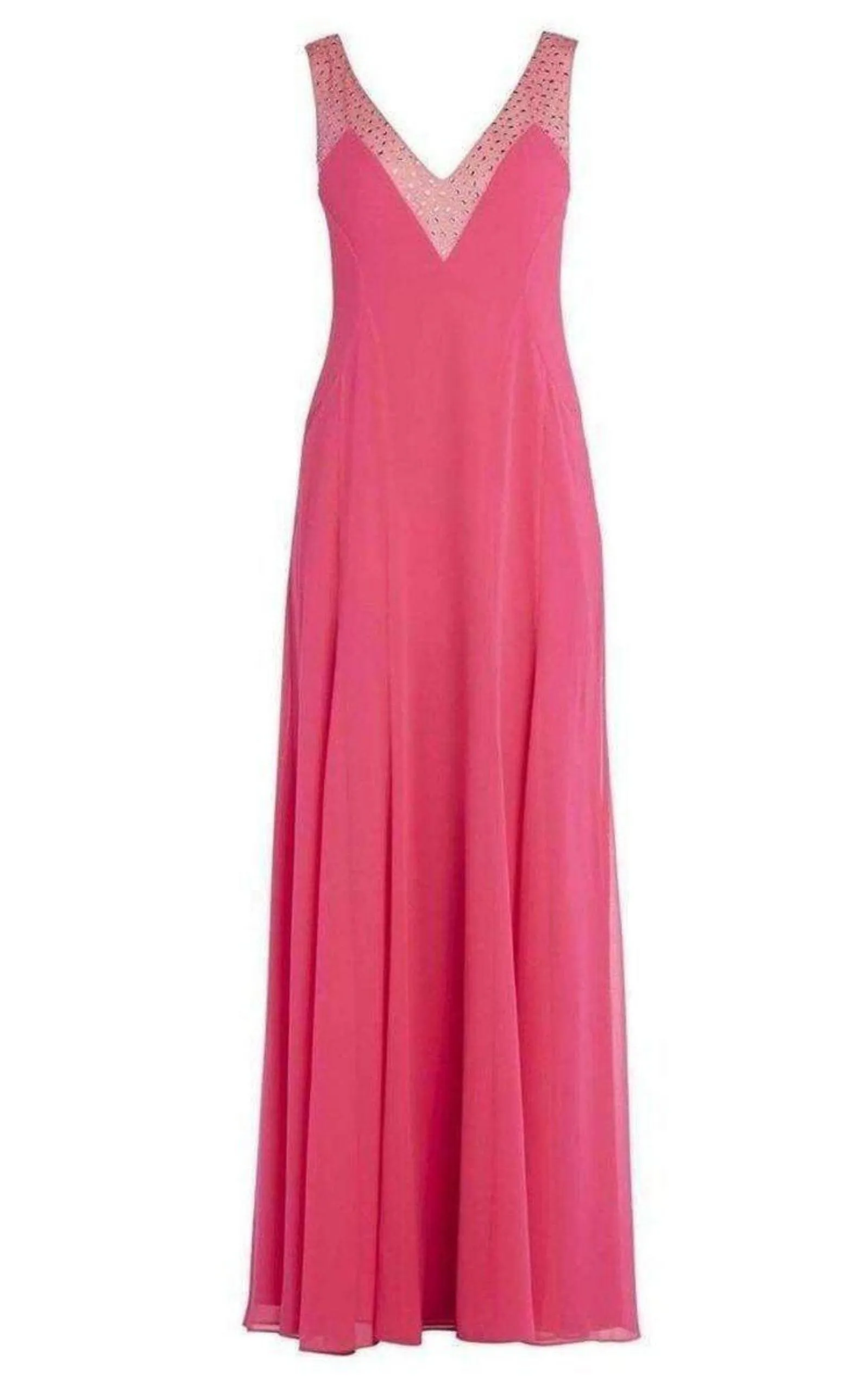 Embellished Plunging V-Neck Gown