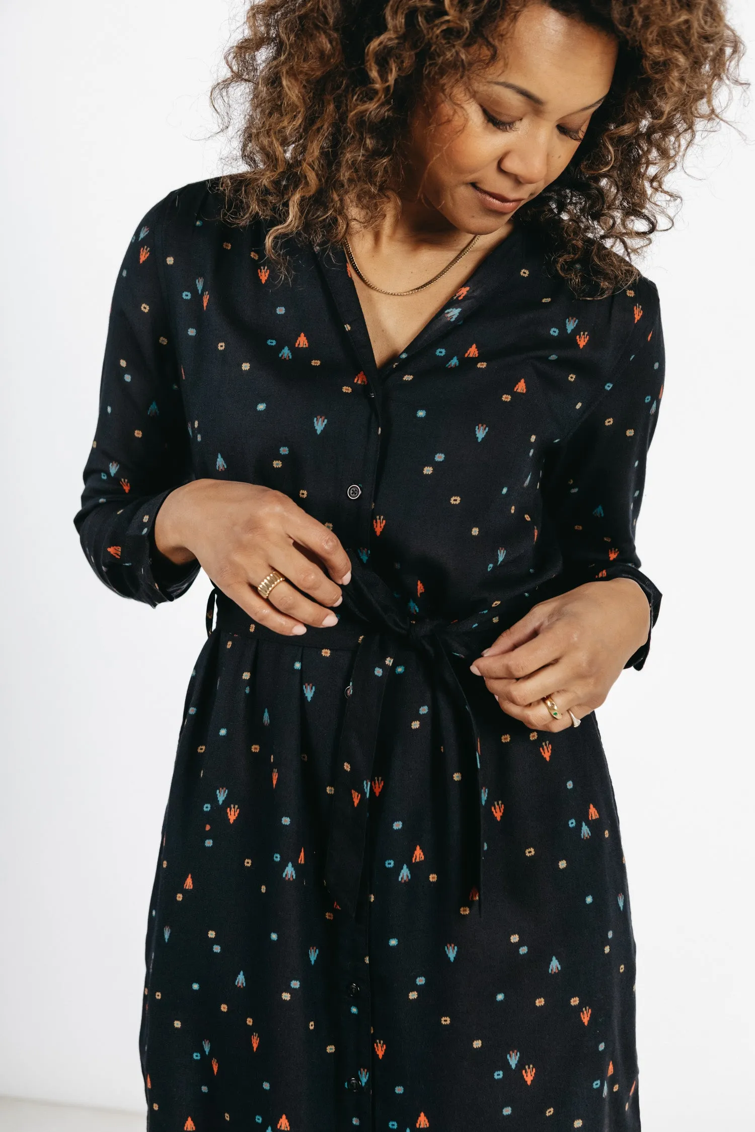 Emery Shirt Dress / Artifact Print