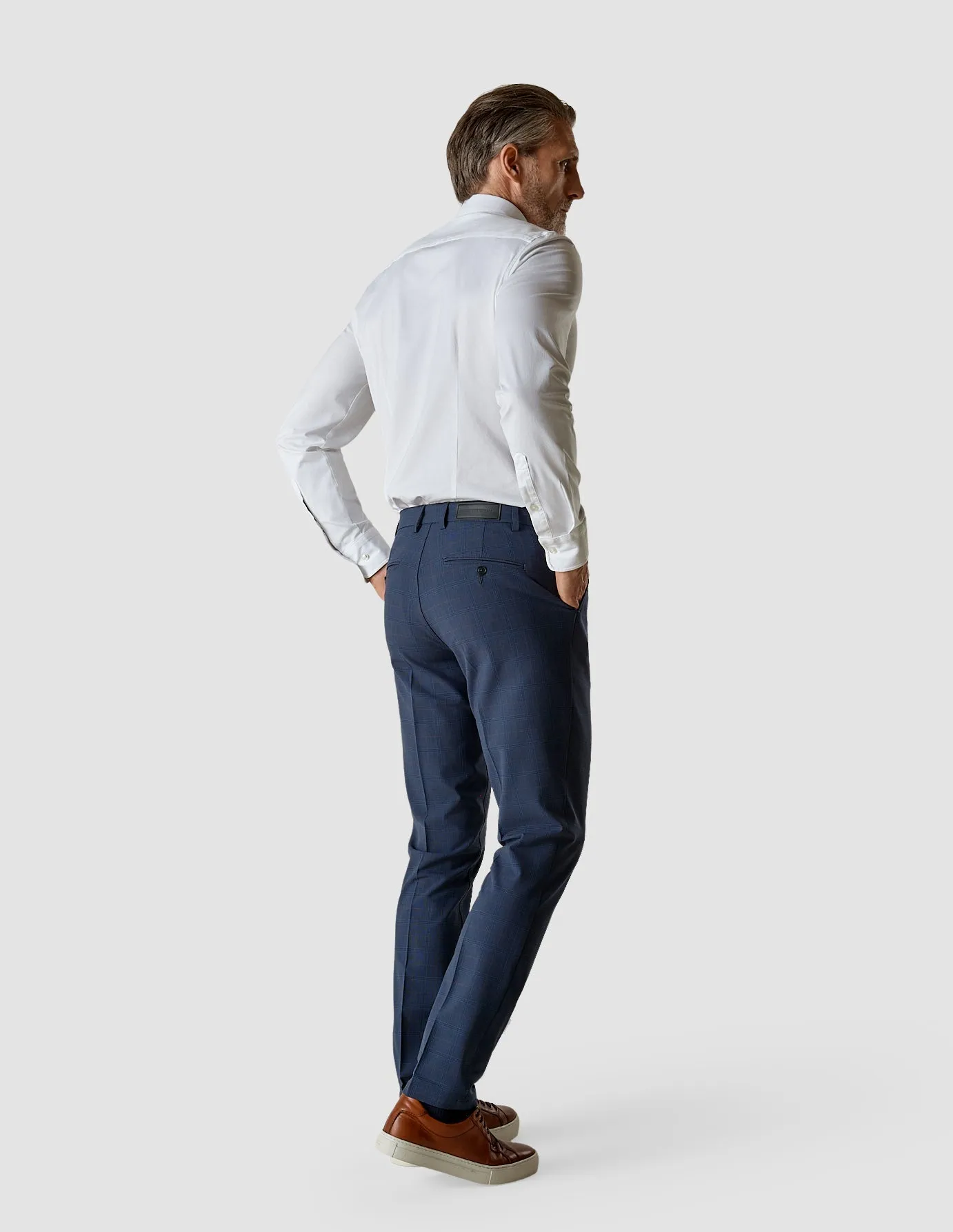 Essential Suit Pants Slim Royal Blue Check