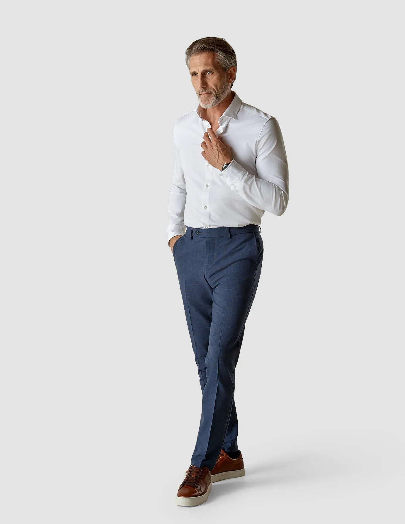 Essential Suit Pants Slim Royal Blue Check