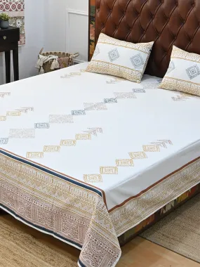 EUPHORIA COTTON PRINTED DOUBLE BEDSHEET WITH PILLOW