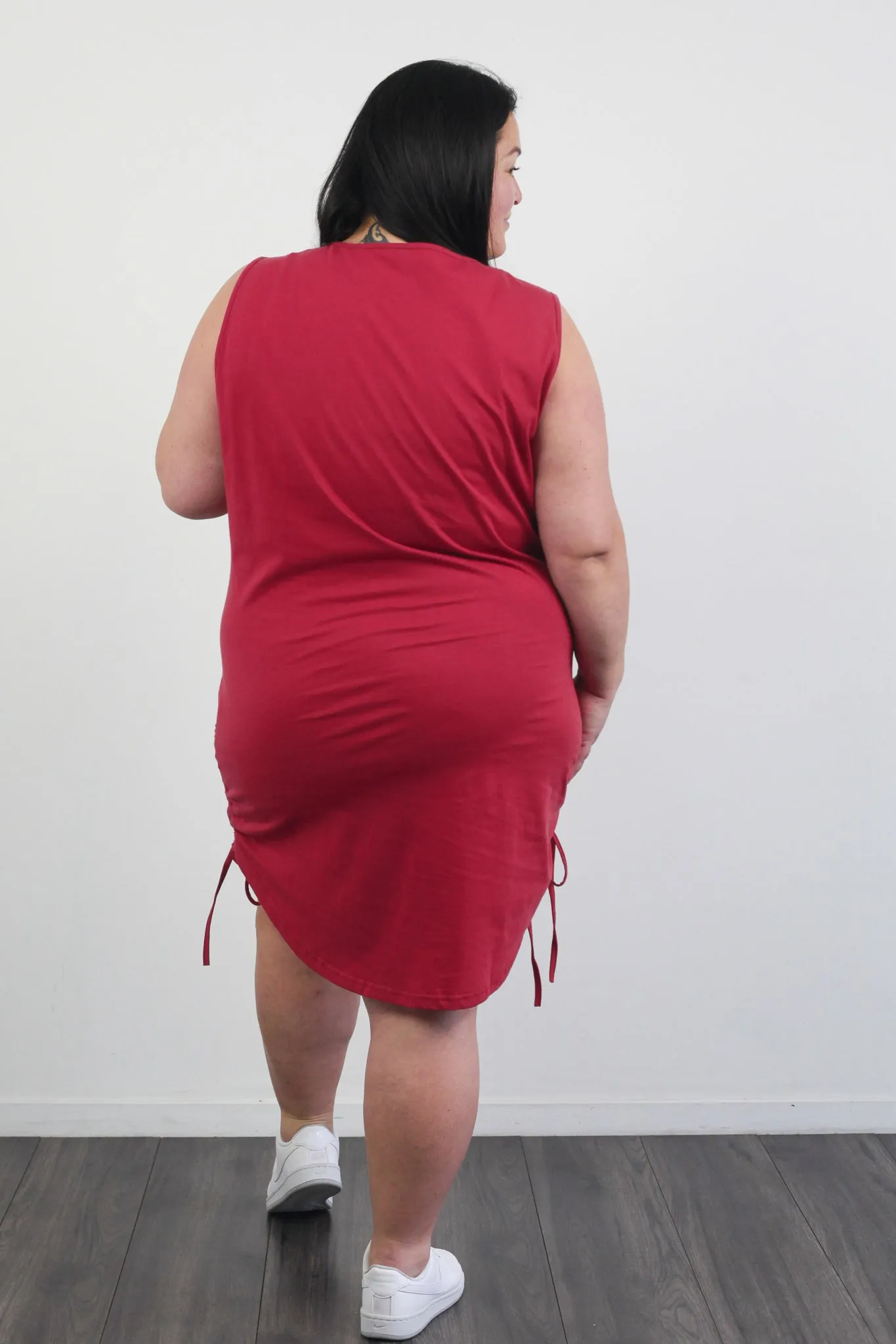 *EVERLY SINGLET DRESS BURGUNDY