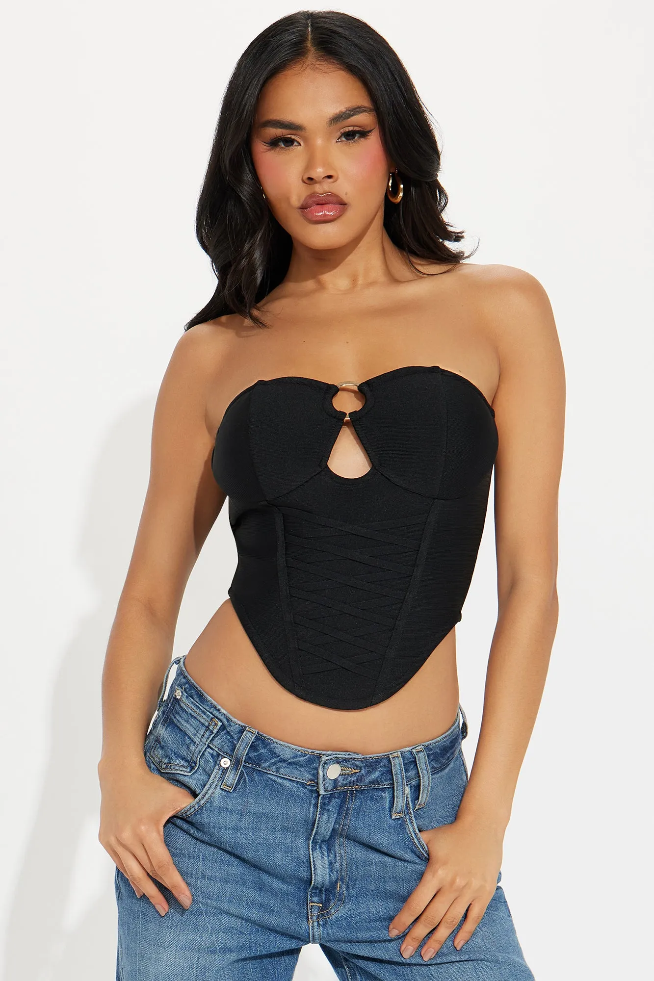 Feelin My Best Bandage Corset Top - Black