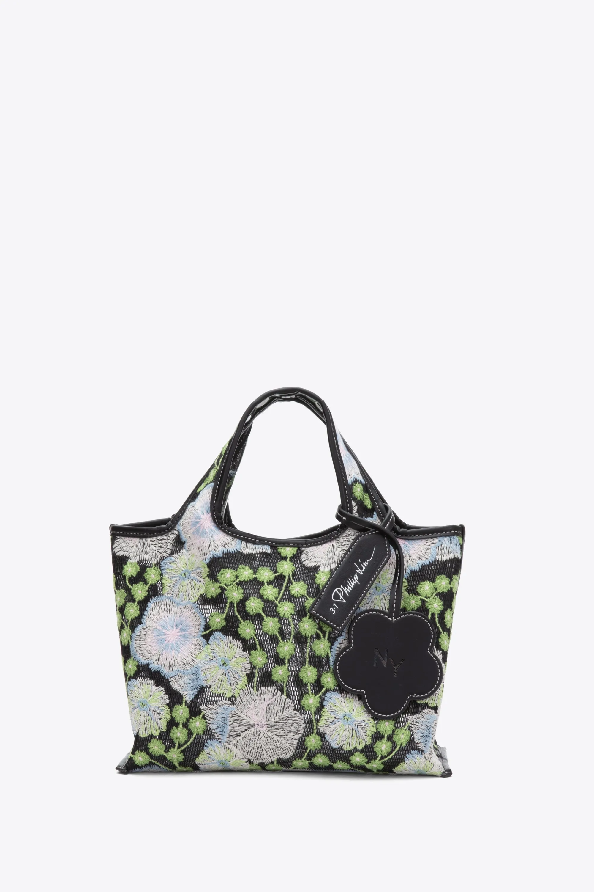 Floral Embroidery Mini Market Tote