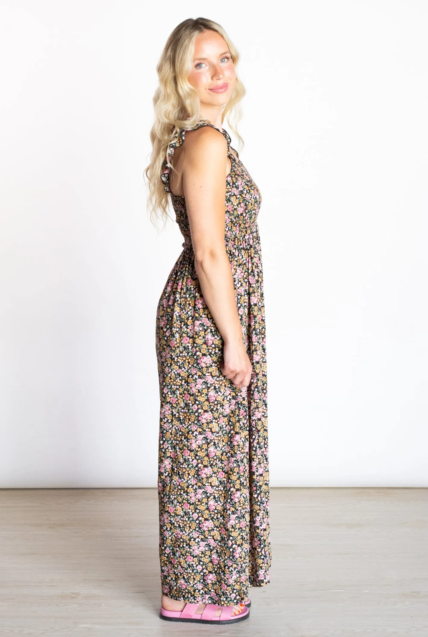 Floral in Love Smocked Jumpsuit