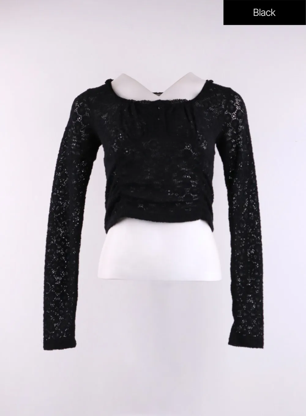 Floral Lace Round Neck Long Sleeve Top CF406