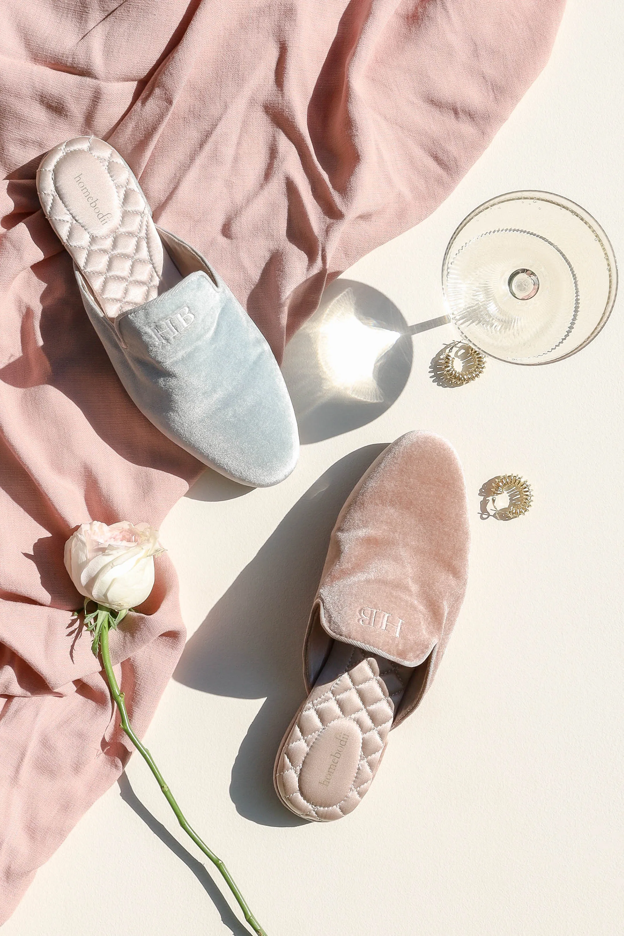 Florence Luxury Velvet Slipper - Blush