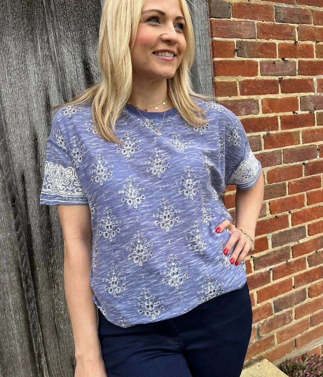 Free People Blue Tile Relaxed Tee