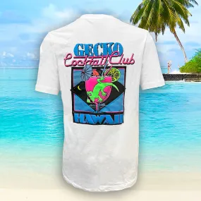 Gecko Cocktail Club White Beach Tee