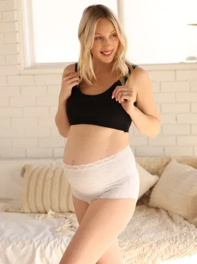 Gracie Lace Maternity Underwear in Bamboo in Marl Grey