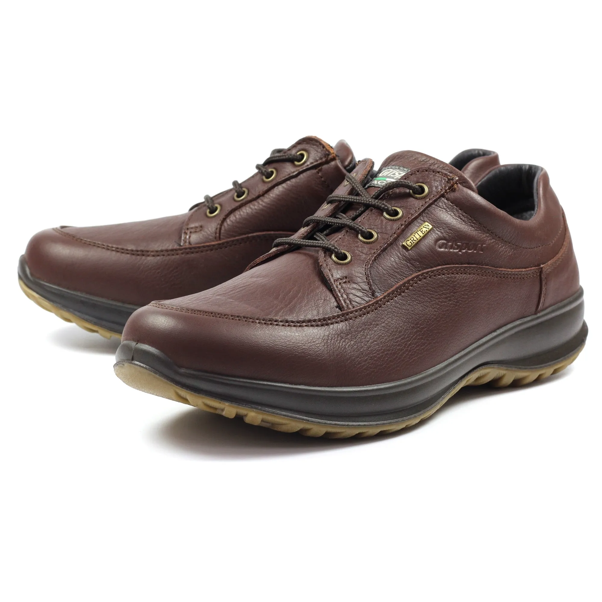 Grisport Livingston Brown Shoes Leather Walking Shoe Water Resistant Comfort