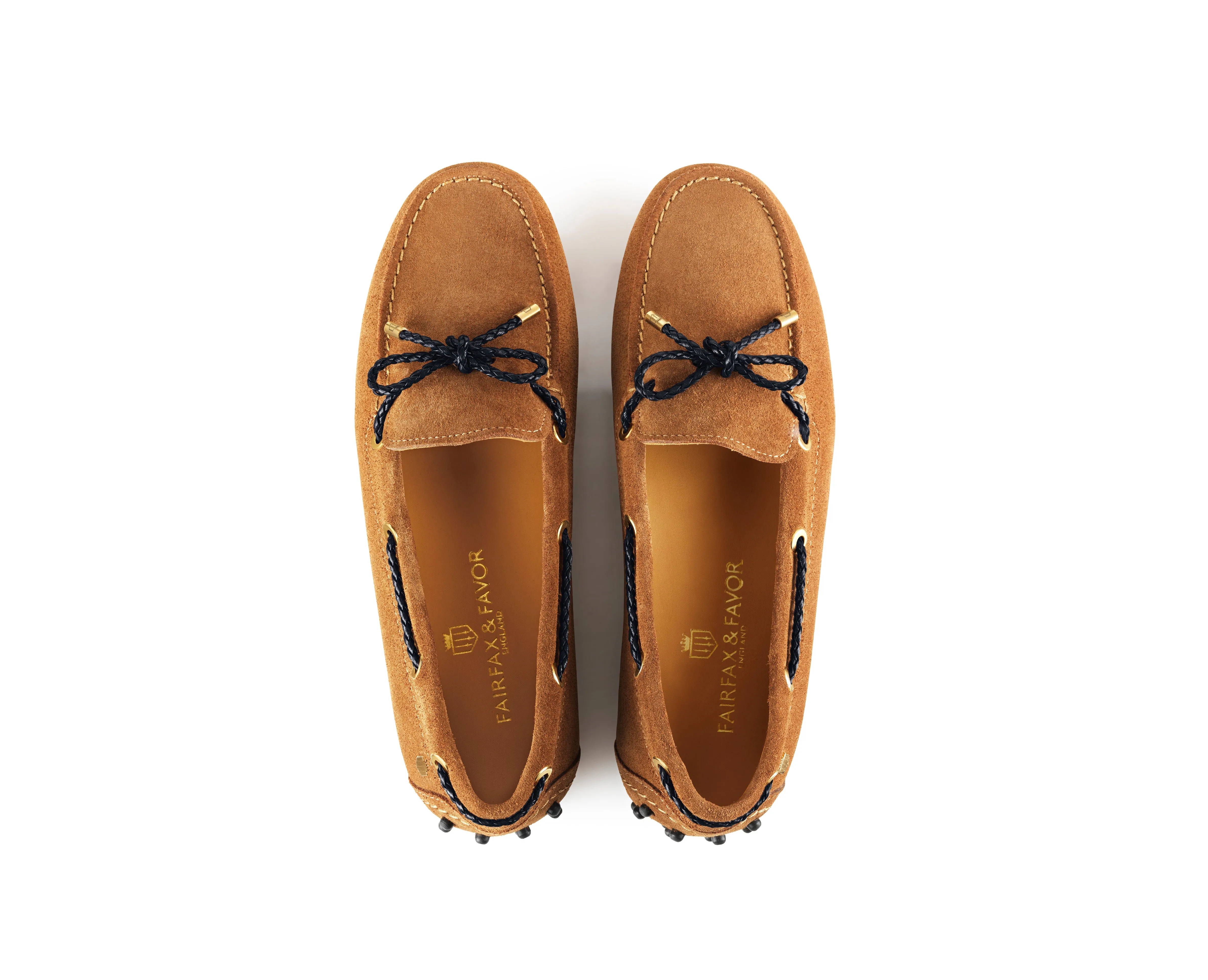 Henley Suede Driving Shoe - Tan/Navy