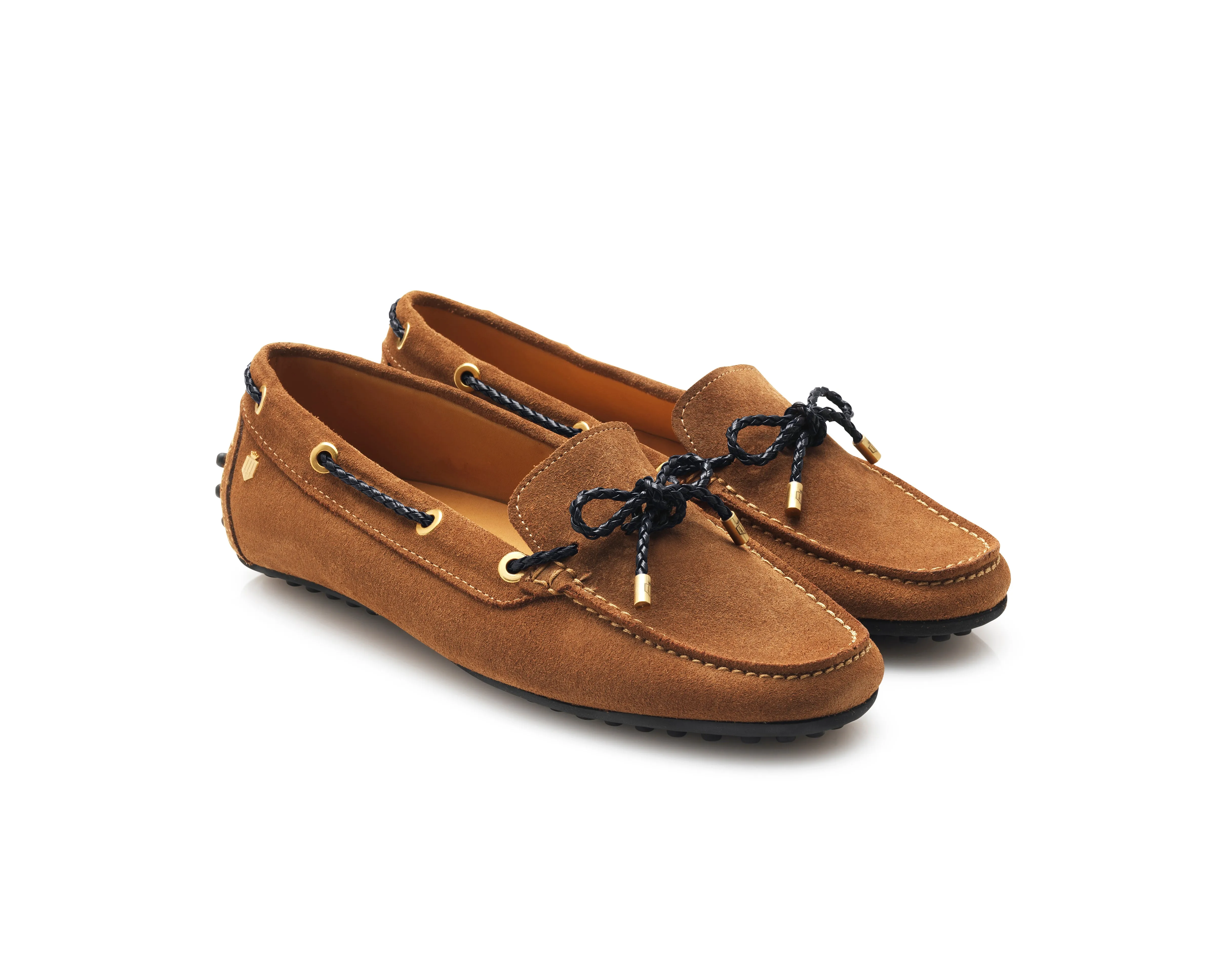 Henley Suede Driving Shoe - Tan/Navy