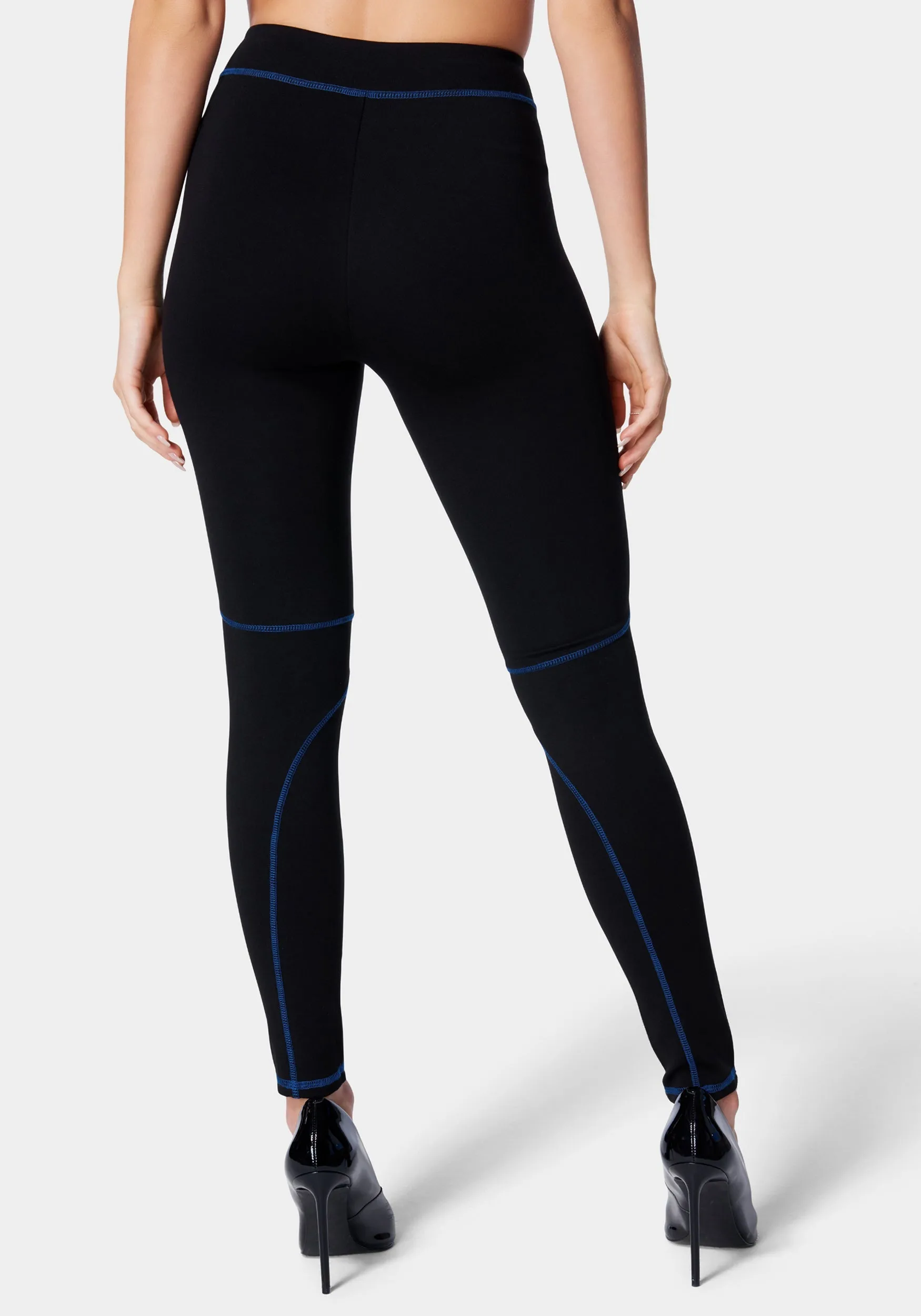 High Waist Contrast Stitch Pdr Legging