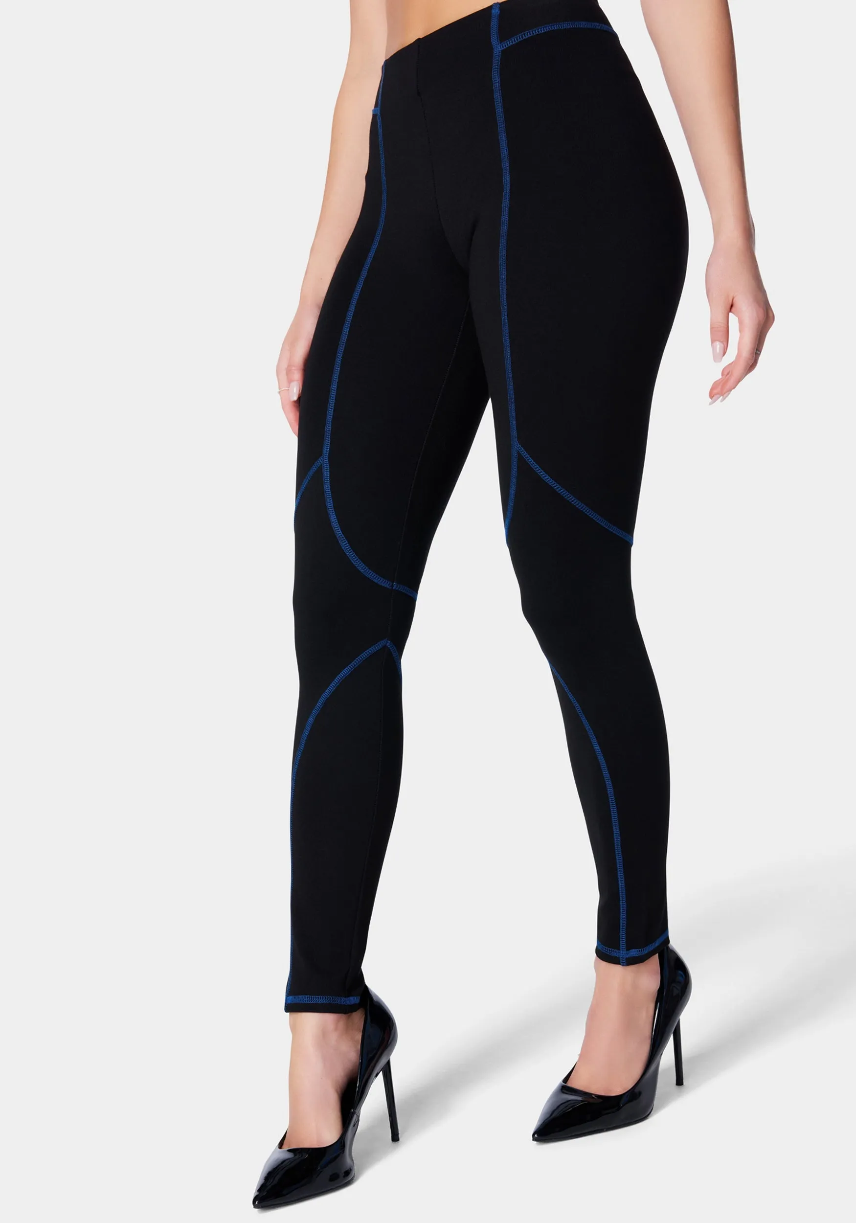 High Waist Contrast Stitch Pdr Legging