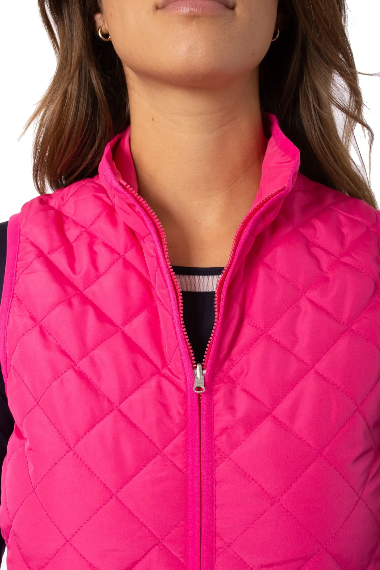 Hot Pink Quilted Wind Vest