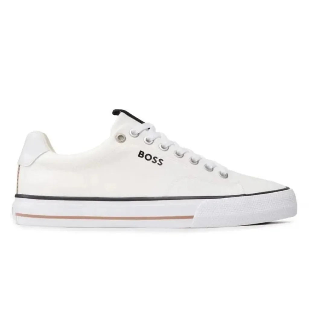 HUGO BOSS Aiden TENN LTB Canvas Trainers Men 50470866-WHT