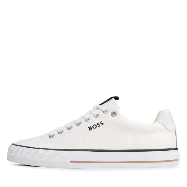 HUGO BOSS Aiden TENN LTB Canvas Trainers Men 50470866-WHT