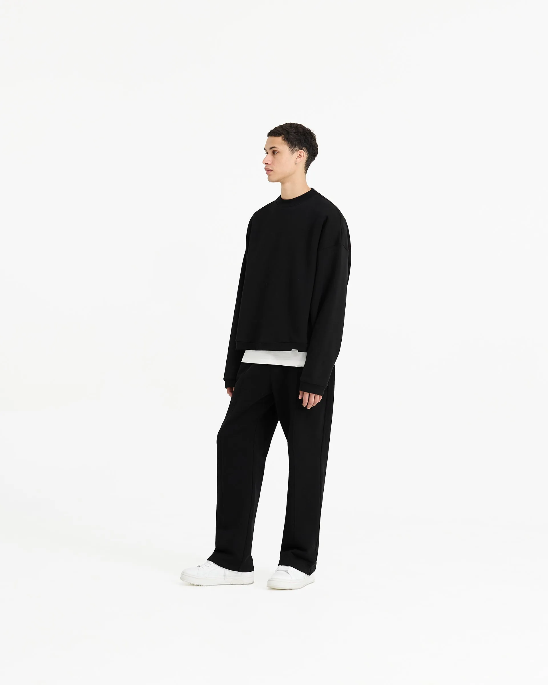 Initial Boxy Sweater - Black