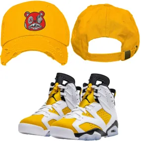 Jordan 6 Yellow Ochre 6s Dad Hat to Match - RED MONEY TALKS BAWS