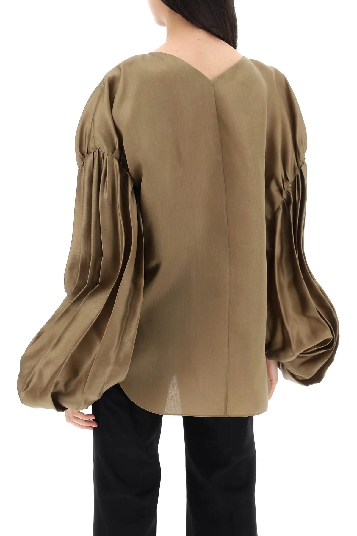 KHAITE quico blouse with puffed sleeves