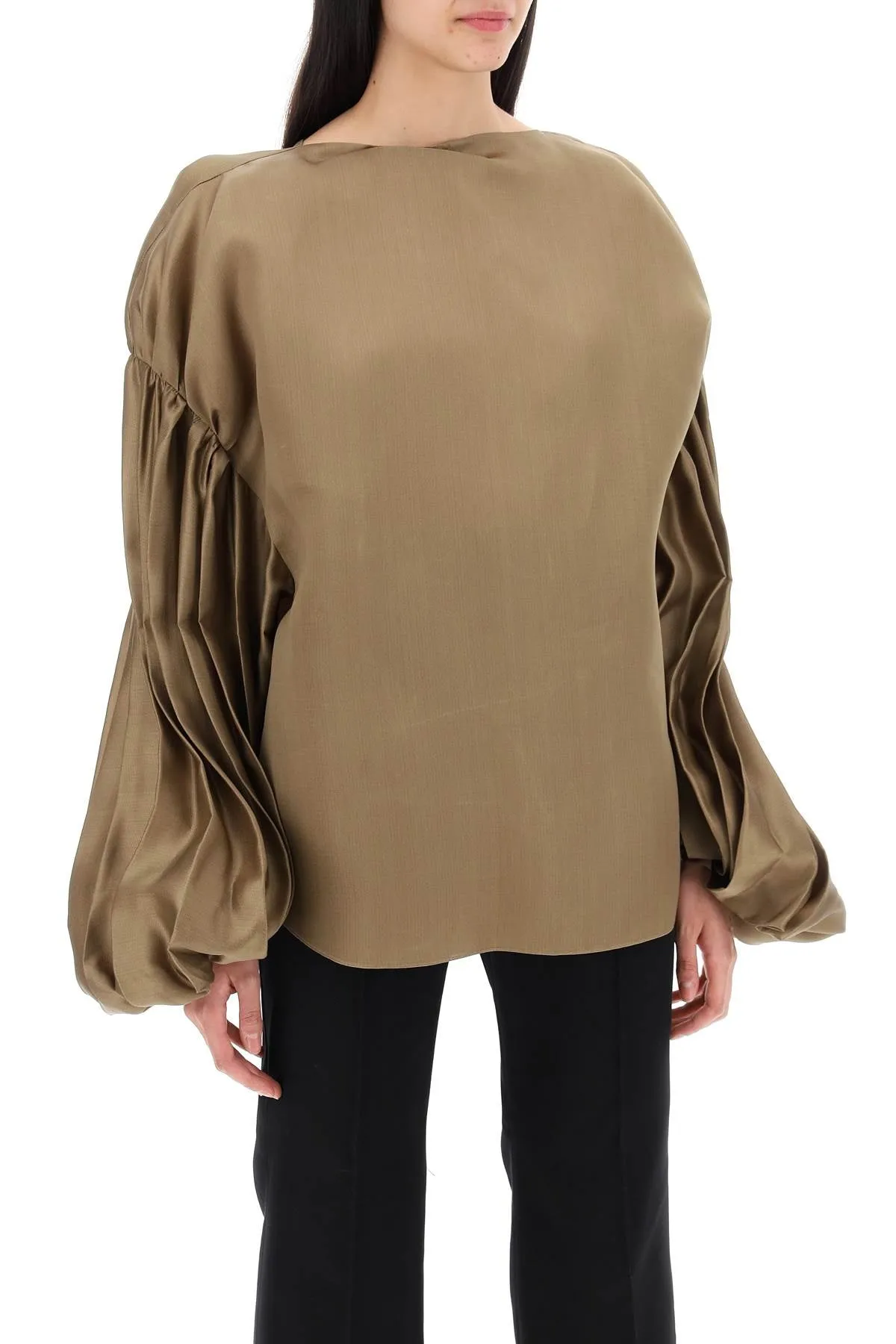 KHAITE quico blouse with puffed sleeves