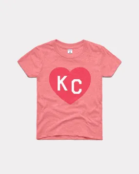 Kids Pink & Red KC Heart T-Shirt