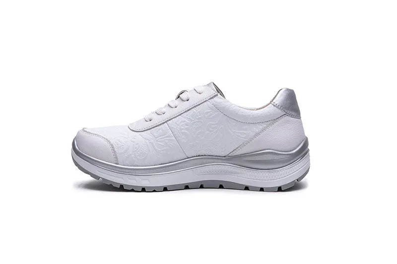 Ladies G-Comfort Lace Shoes Silver/White  R5581WF sale