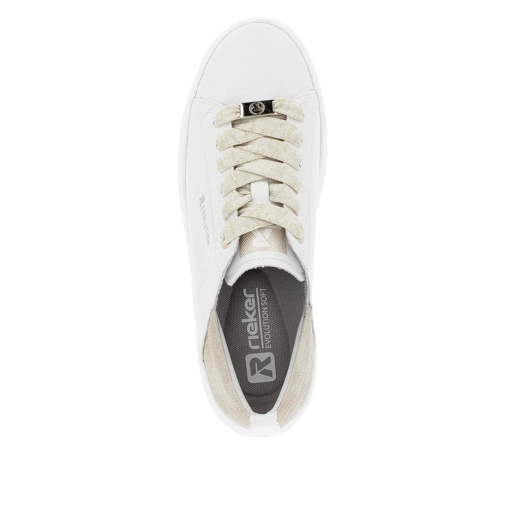 Ladies Rieker Evolution Lace Up Trainers Sneakers White W0502-81 sale