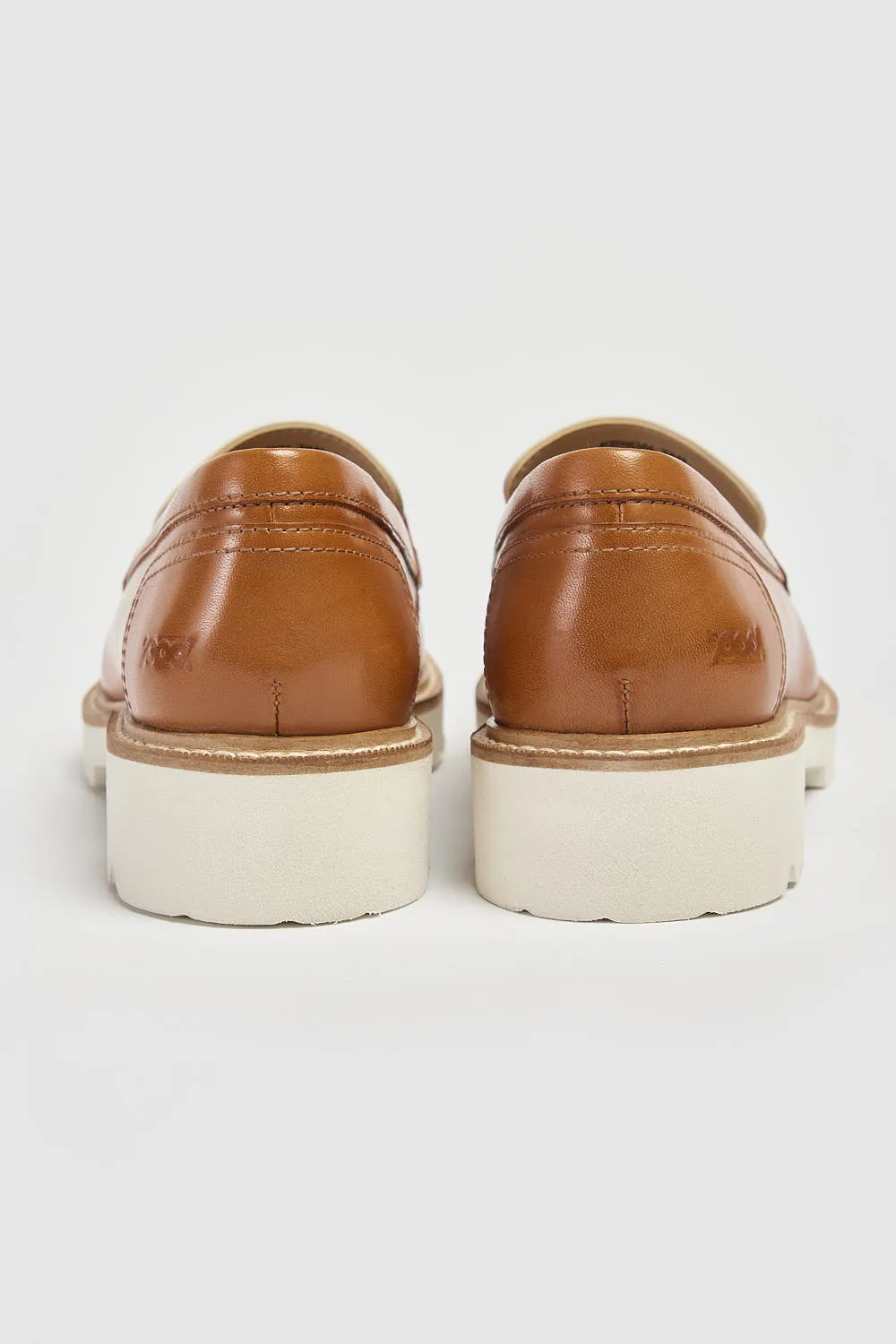 Ladies Slip On Loafers Pod Leather Ladies Shoes Tan Kendal sale