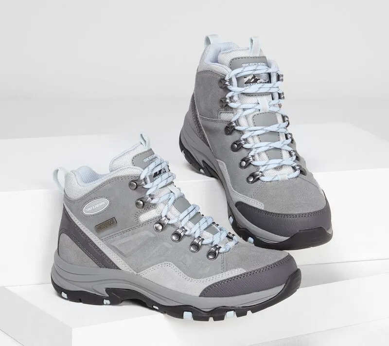 Ladies Walking Boots Skechers Trego Rocky Mountain Waterproof Rubber Soles 158258/GRY SALE