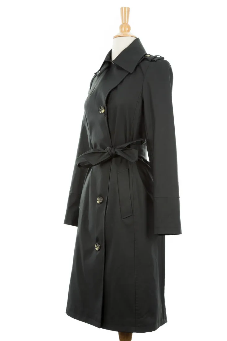 Lane Coated Stretch-Cotton Trench