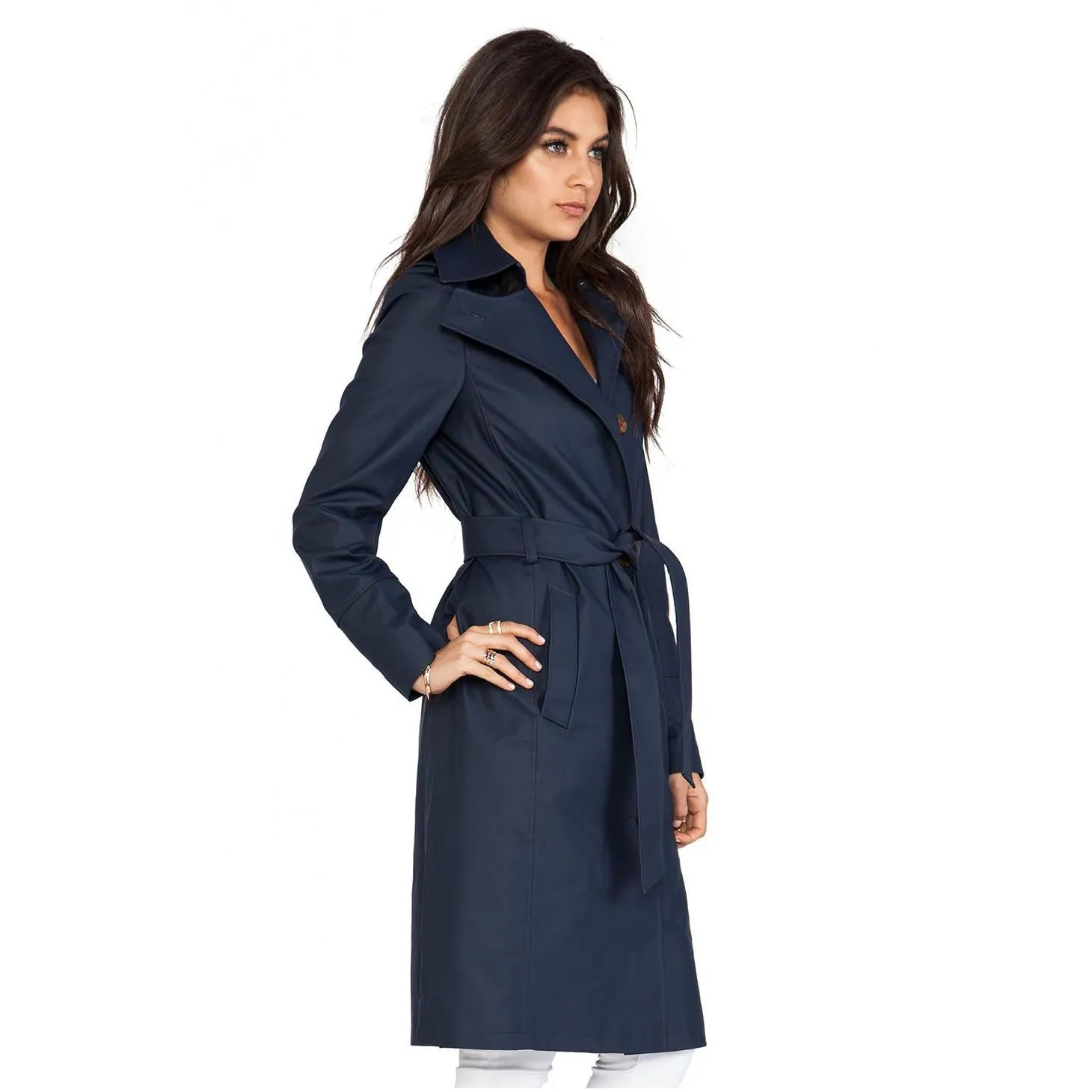 Lane Coated Stretch-Cotton Trench