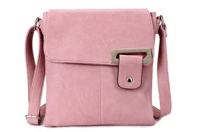 LARGE PINK MULTI POCKET CROSS BODY MESSENGER BAG