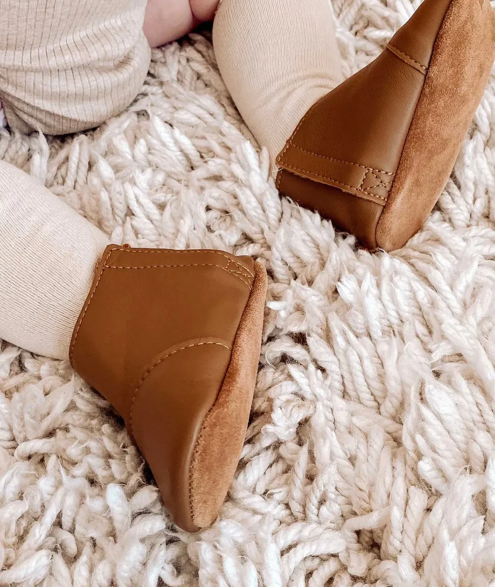 Leather Chelsea Booties - Tan